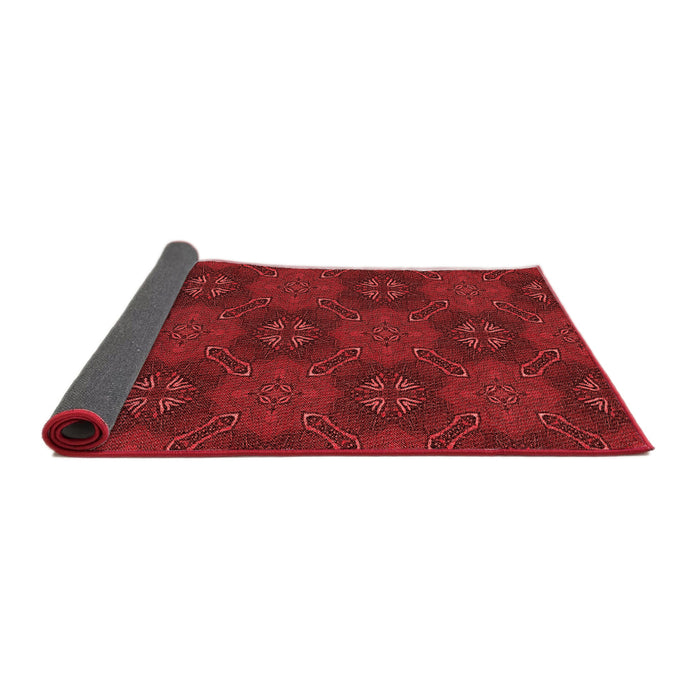 Thickness of Patterned Red Rug, pat288rd