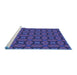 Sideview of Machine Washable Transitional Blue Rug, wshpat2881blu