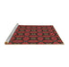 Sideview of Machine Washable Transitional Cranberry Red Rug, wshpat2881brn