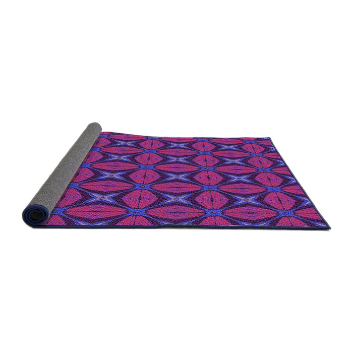 Thickness of Patterned Medium Violet Red Pink Rug, pat2881pur