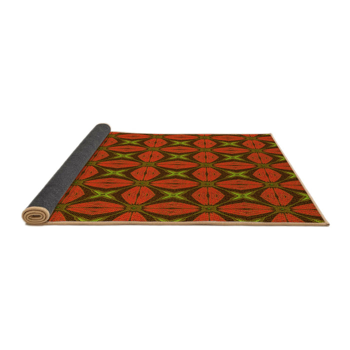 Thickness of Patterned Mahogany Brown Rug, pat2881yw