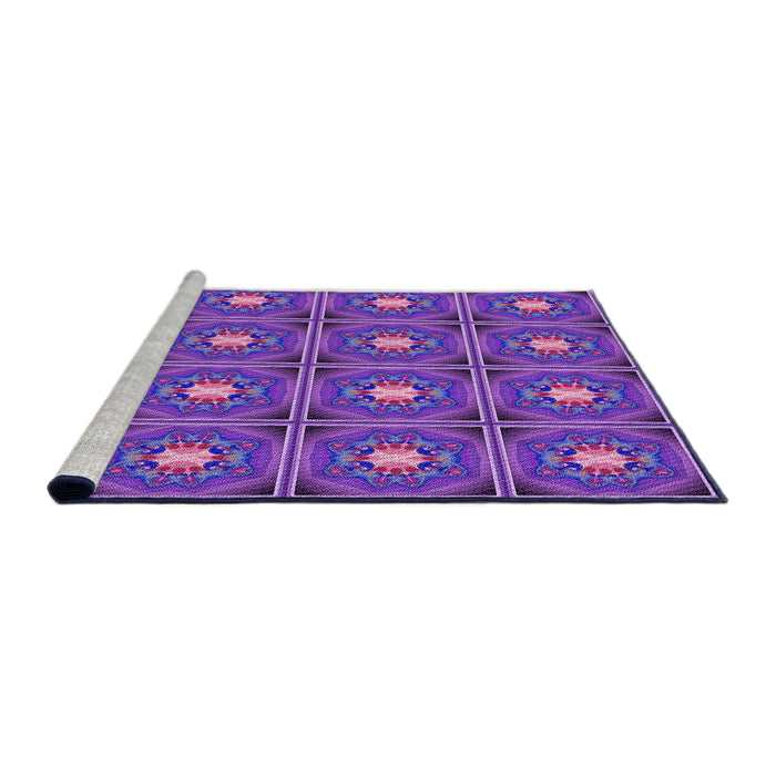 Sideview of Machine Washable Transitional Purple Rug, wshpat2882pur