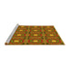 Sideview of Machine Washable Transitional Brown Rug, wshpat2882yw