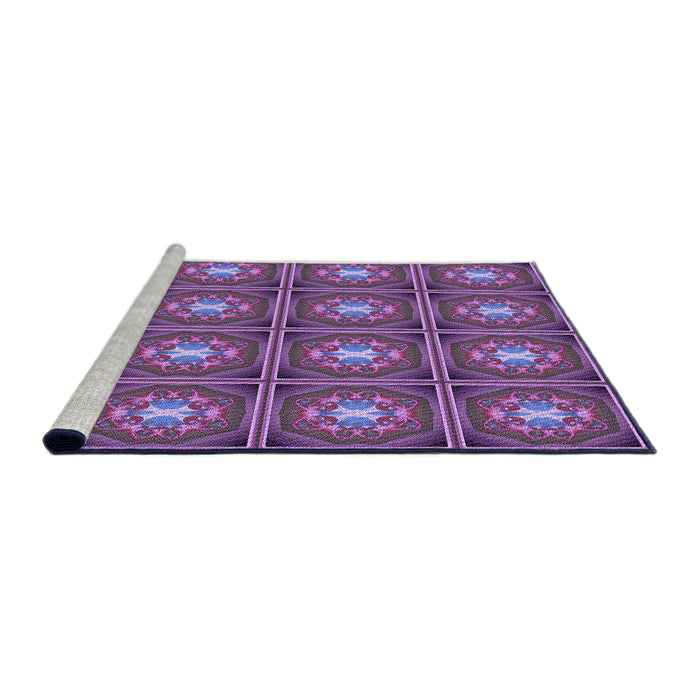 Sideview of Machine Washable Transitional Dark Magenta Purple Rug, wshpat2883pur