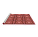 Sideview of Machine Washable Transitional Orange Rug, wshpat2883rd