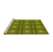 Sideview of Machine Washable Transitional Pistachio Green Rug, wshpat2883yw