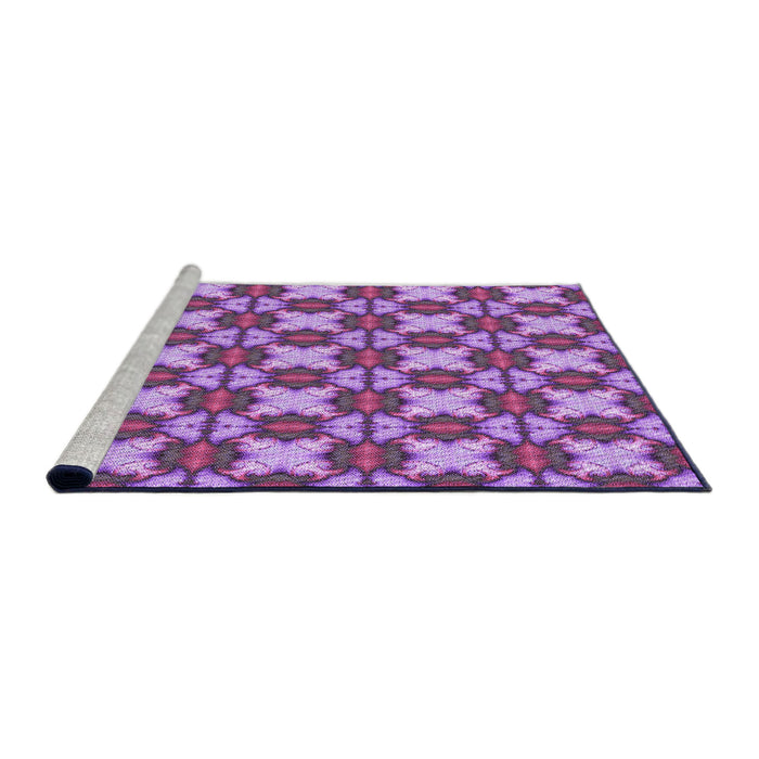 Sideview of Machine Washable Transitional Orchid Purple Rug, wshpat2884pur