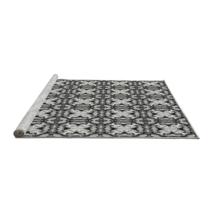 Sideview of Machine Washable Transitional Silver Gray Rug, wshpat2885gry