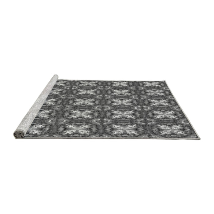 Sideview of Machine Washable Transitional Dark Gray Rug, wshpat2886gry