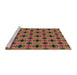 Sideview of Machine Washable Transitional Brown Red Rug, wshpat2887brn