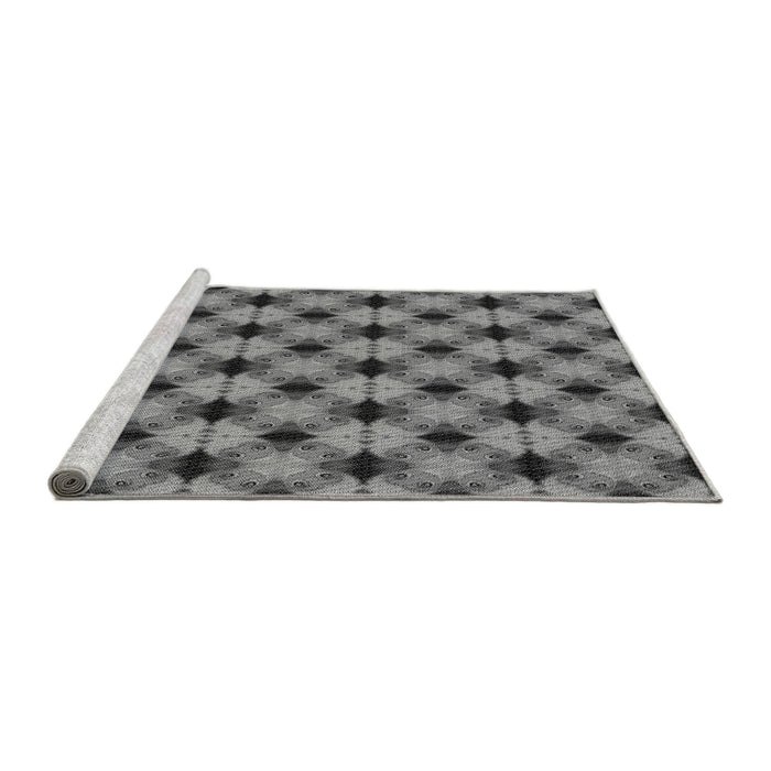 Sideview of Machine Washable Transitional Dark Gray Rug, wshpat2887gry
