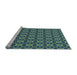 Sideview of Machine Washable Transitional Emerald Green Rug, wshpat2888lblu