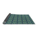Thickness of Patterned Emerald Green Rug, pat2888lblu