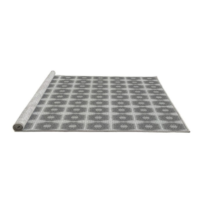 Sideview of Machine Washable Transitional Silver Gray Rug, wshpat2889gry