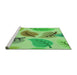 Sideview of Machine Washable Transitional Emerald Green Rug, wshpat289grn