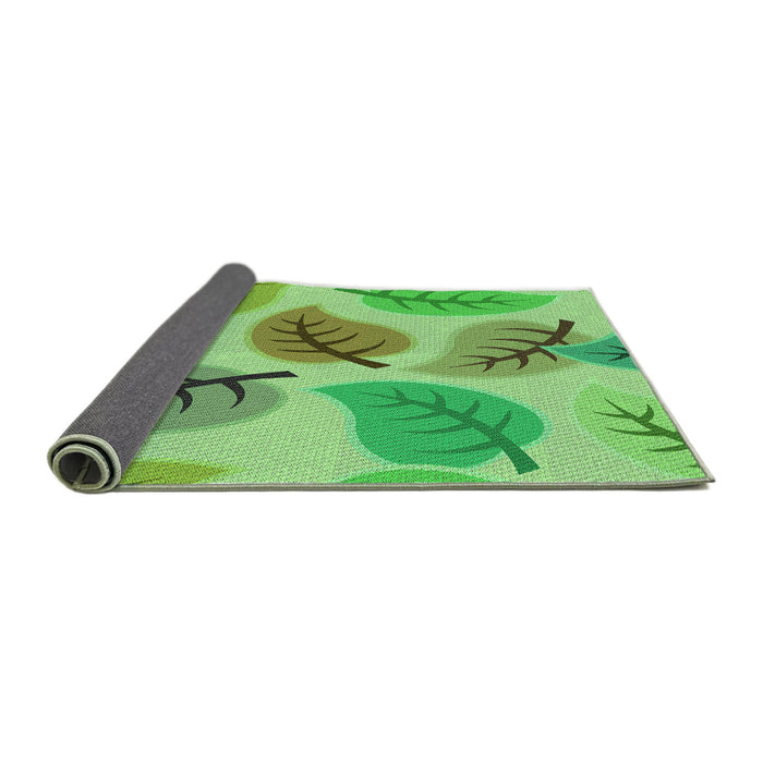 Thickness of Patterned Emerald Green Rug, pat289grn