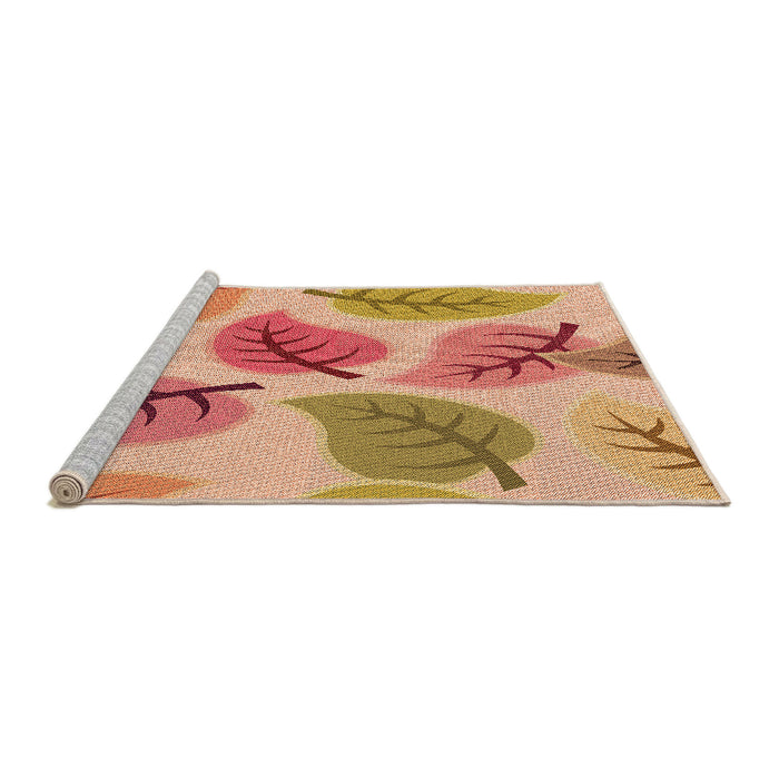 Sideview of Machine Washable Transitional Yellow Orange Rug, wshpat289org