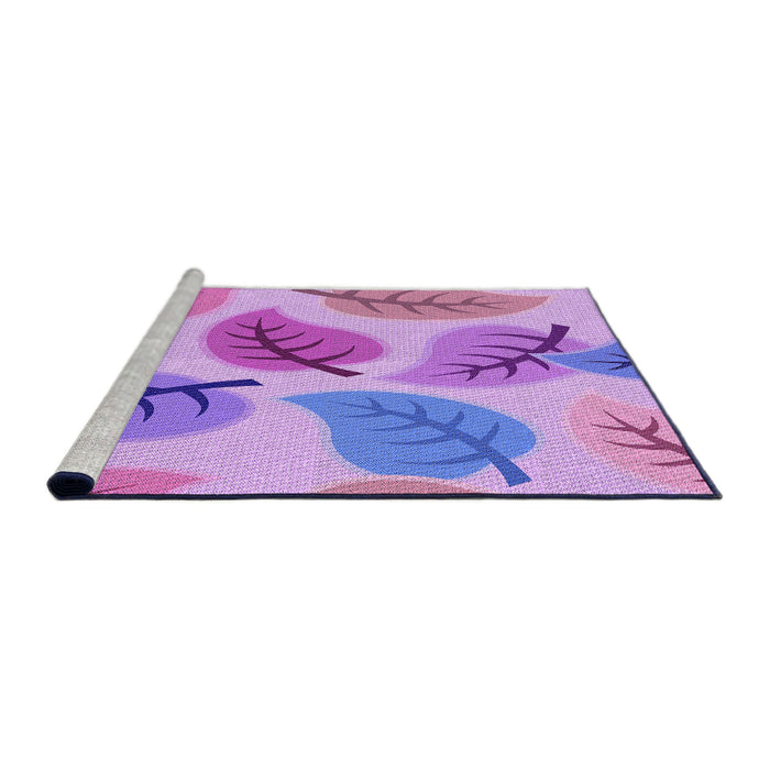 Sideview of Machine Washable Transitional Bright Lilac Purple Rug, wshpat289pur