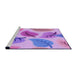 Sideview of Machine Washable Transitional Bright Lilac Purple Rug, wshpat289pur