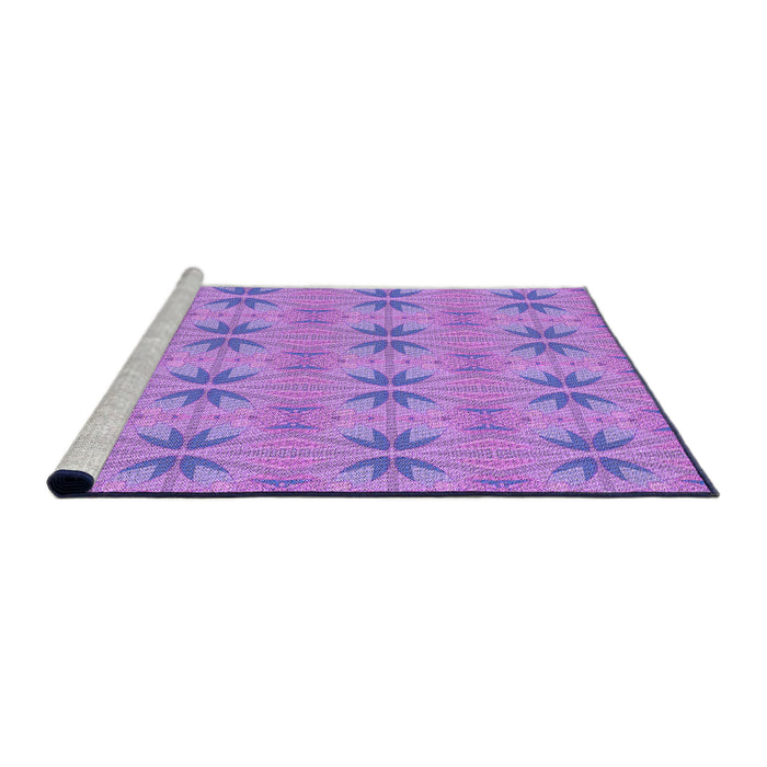 Sideview of Machine Washable Transitional Bright Lilac Purple Rug, wshpat2892pur