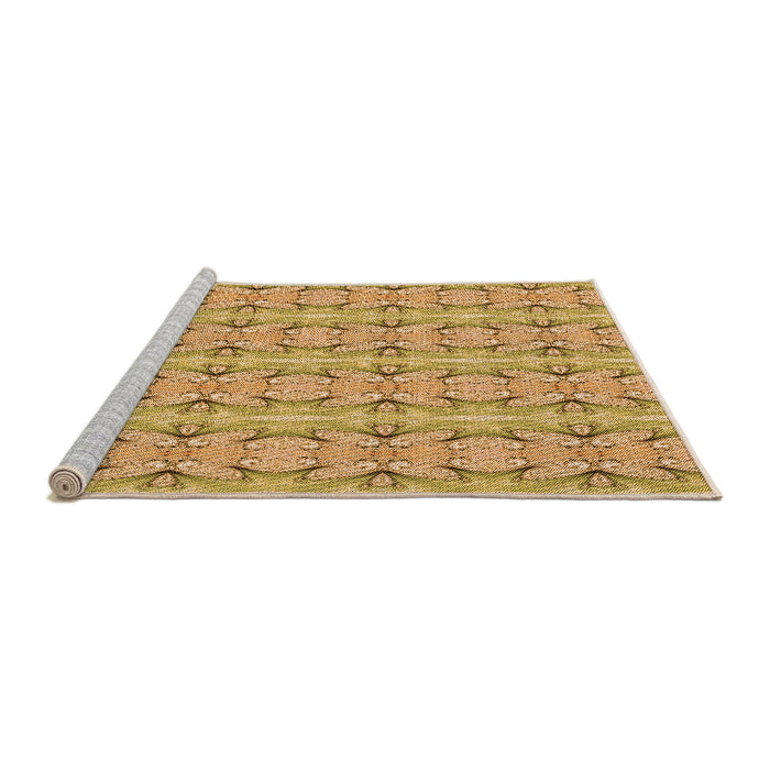 Sideview of Machine Washable Transitional Orange Rug, wshpat2893org