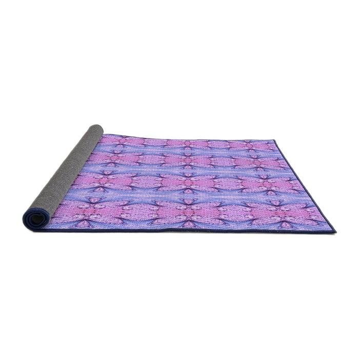 Thickness of Patterned Mauve Purple Rug, pat2893pur