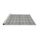 Sideview of Machine Washable Transitional Platinum Silver Gray Rug, wshpat2894gry