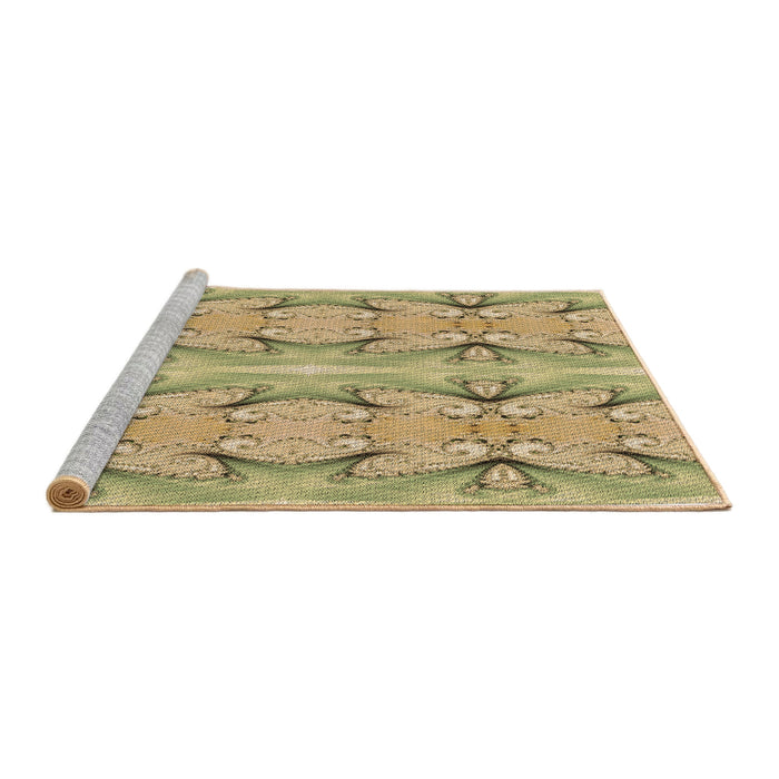 Sideview of Machine Washable Transitional Dark Golden Brown Rug, wshpat2895brn