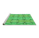 Sideview of Machine Washable Transitional Neon Green Rug, wshpat2895grn