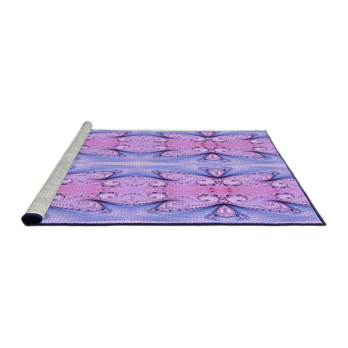 Sideview of Machine Washable Transitional Mauve Purple Rug, wshpat2895pur