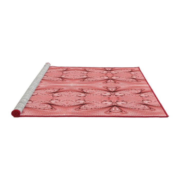 Sideview of Machine Washable Transitional Red Rug, wshpat2895rd