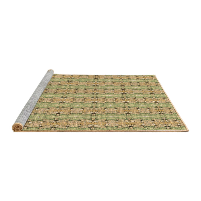 Sideview of Machine Washable Transitional Dark Golden Brown Rug, wshpat2896brn