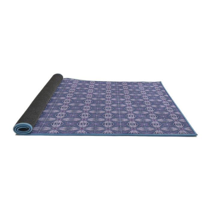 Thickness of Patterned Slate Blue Rug, pat2897blu