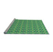 Sideview of Machine Washable Transitional Green Rug, wshpat2897lblu