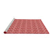 Sideview of Machine Washable Transitional Ruby Red Rug, wshpat2897rd