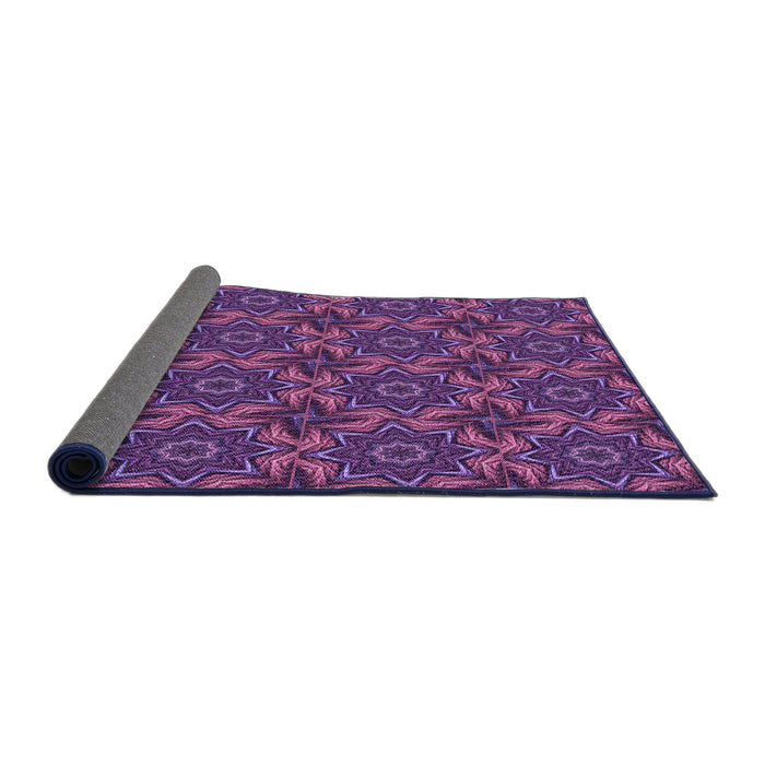 Thickness of Patterned Purple Rug, pat2898pur