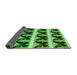 Thickness of Patterned Deep Emerald Green Rug, pat2899grn