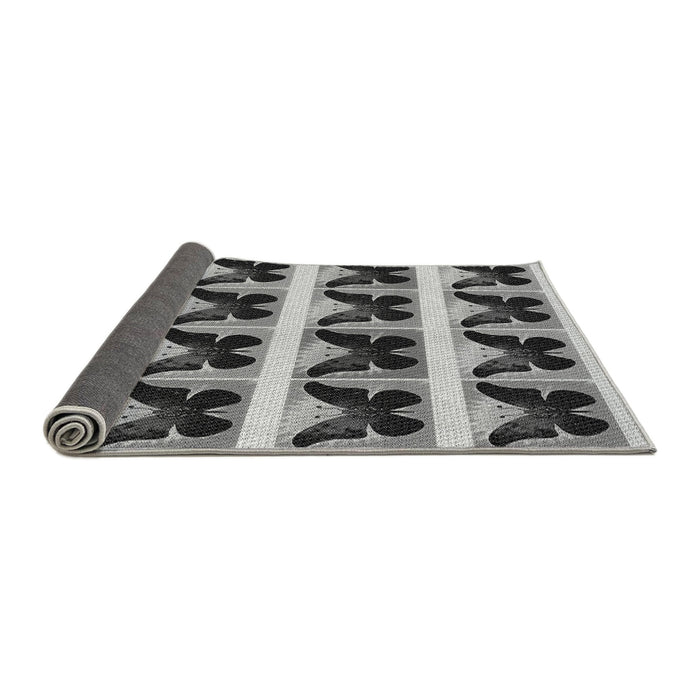 Thickness of Patterned Silver Gray Rug, pat2899gry