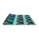 Thickness of Patterned Medium Teal Green Rug, pat2899lblu