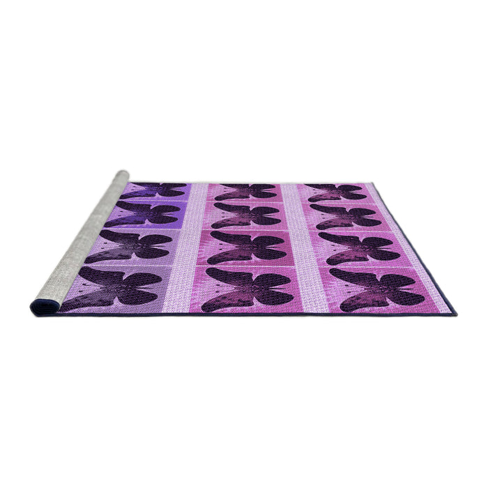 Sideview of Machine Washable Transitional Violet Purple Rug, wshpat2899pur