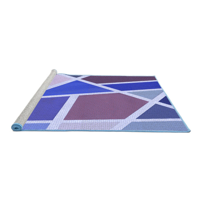 Sideview of Machine Washable Transitional Amethyst Purple Rug, wshpat29blu