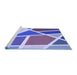 Sideview of Machine Washable Transitional Amethyst Purple Rug, wshpat29blu