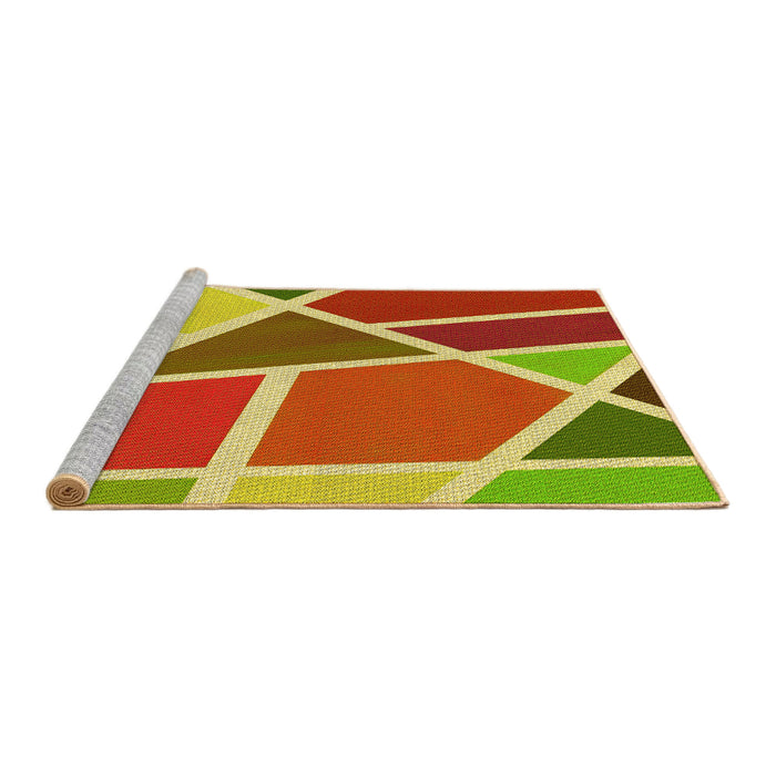 Sideview of Machine Washable Transitional Green Rug, wshpat29yw