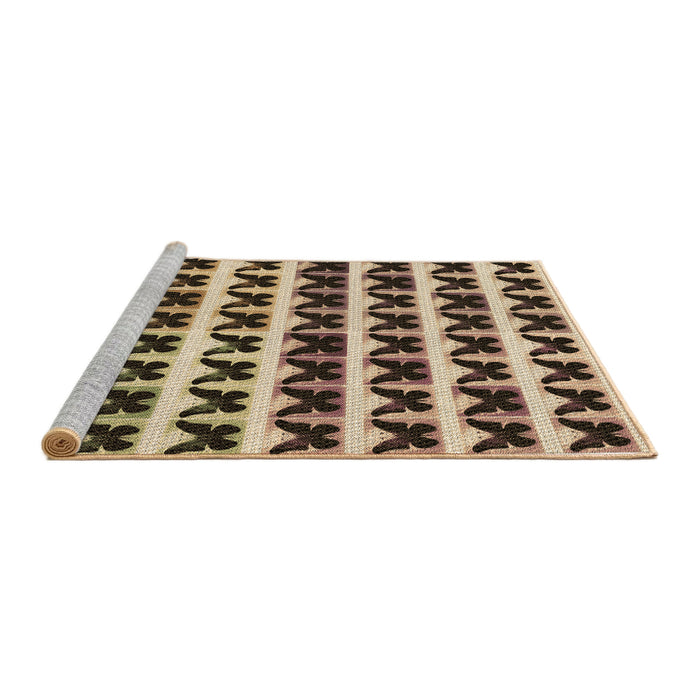 Sideview of Machine Washable Transitional Bakers Brown Rug, wshpat2900brn