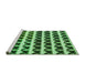 Sideview of Machine Washable Transitional Deep Emerald Green Rug, wshpat2900grn