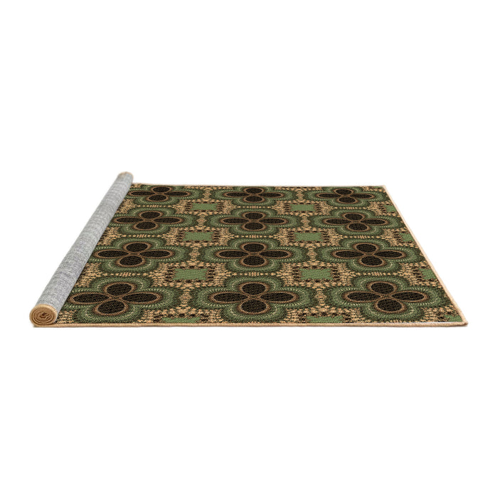 Sideview of Machine Washable Transitional Chocolate Brown Rug, wshpat2901brn