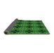 Thickness of Patterned Deep Emerald Green Rug, pat2901grn