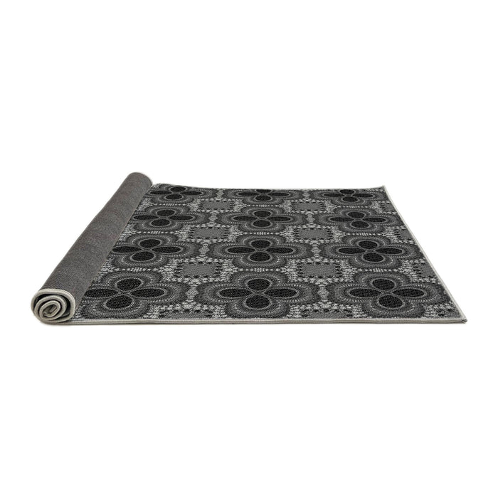 Thickness of Patterned Charcoal Black Rug, pat2901gry