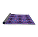 Thickness of Patterned Medium Slate Blue Rug, pat2901pur