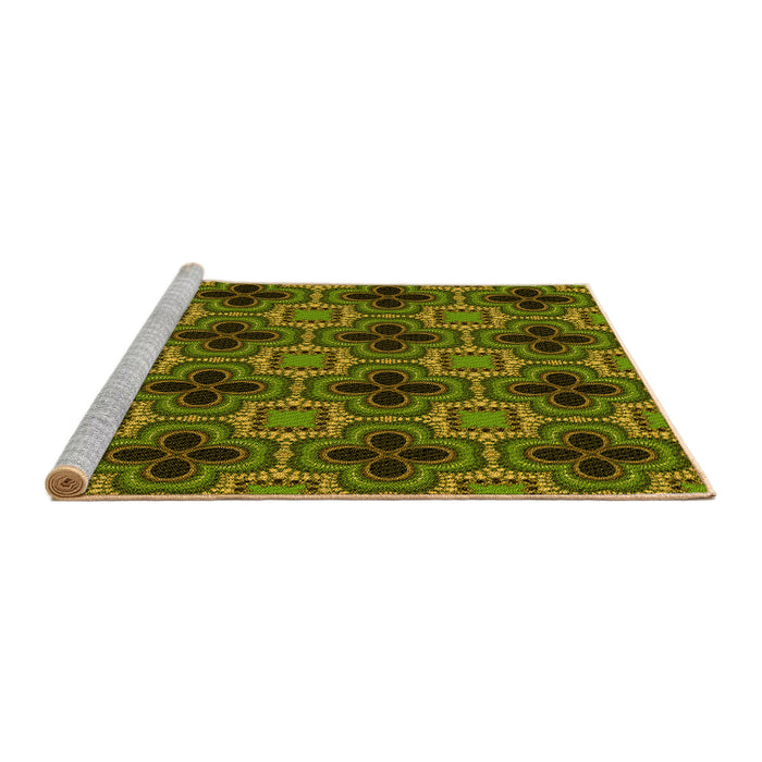 Sideview of Machine Washable Transitional Pistachio Green Rug, wshpat2901yw